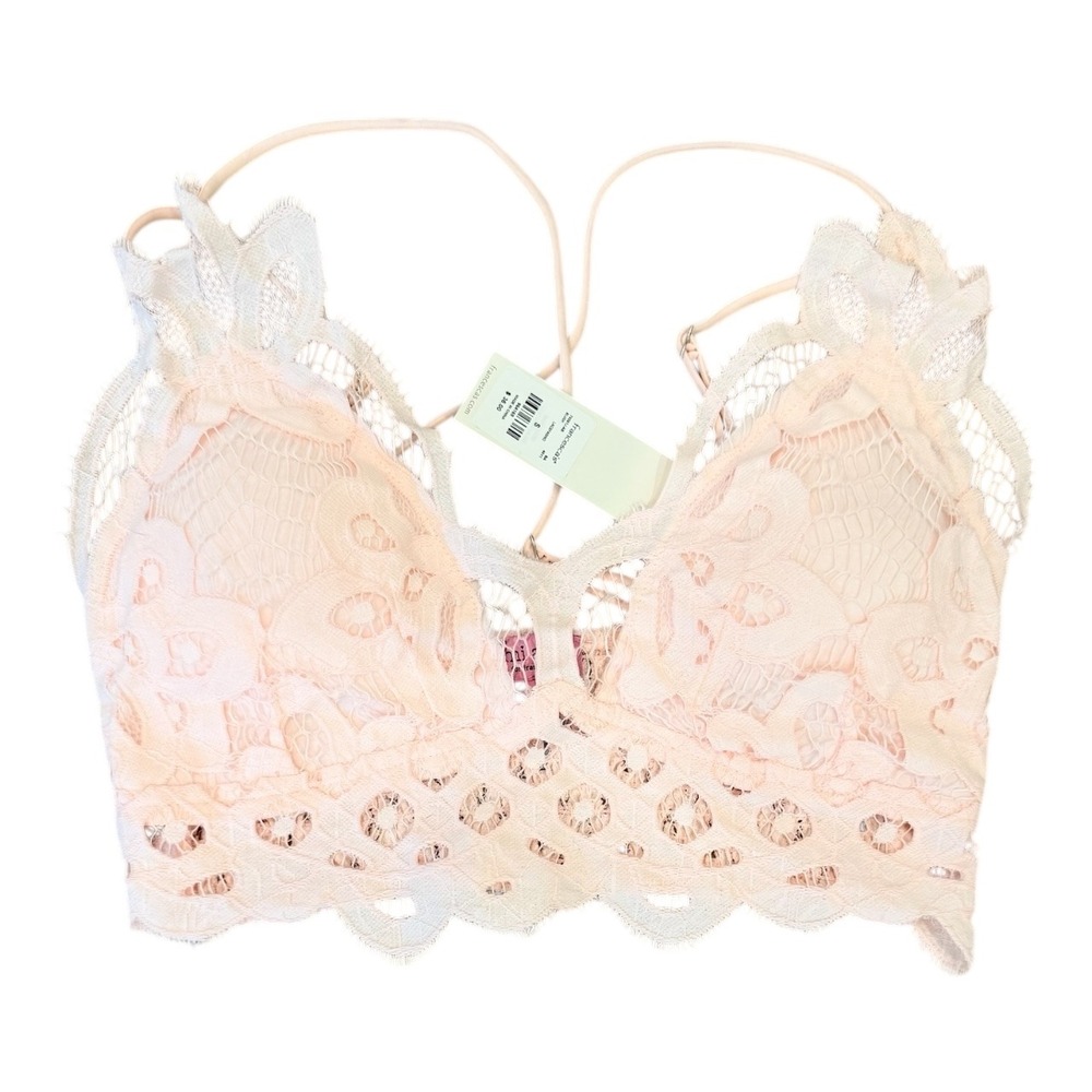 Francescas Blush Lace Bralette Crop Top Camisole Size S NWT